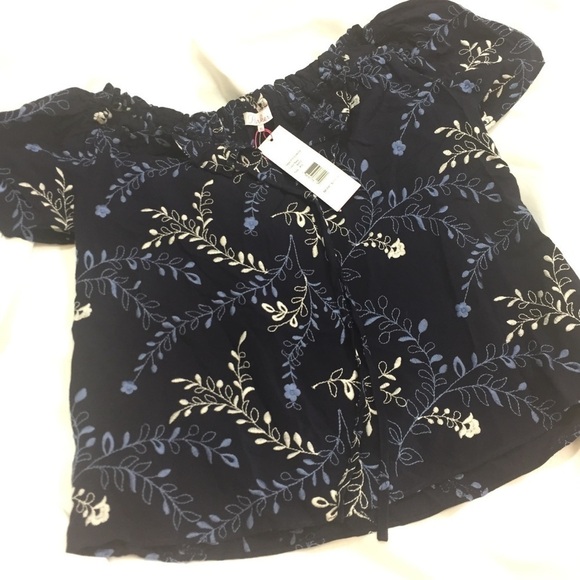Parker Off the Shoulder Embroidered Top Sz XS NWT - Picture 2 of 6